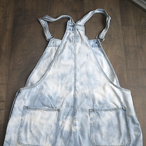 GAP DENIM 1969 CUSTOM BLEACH BIB JEAN OVERALLS WOMANS XL - Picture 7 of 9